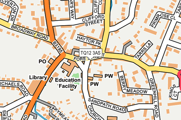 TQ12 3AS map - OS OpenMap – Local (Ordnance Survey) TQ12 3AS map - OS OpenMap – Local (Ordnance Survey)