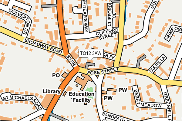 TQ12 3AW map - OS OpenMap – Local (Ordnance Survey) TQ12 3AW map - OS OpenMap – Local (Ordnance Survey)