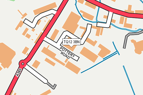 TQ12 3BN map - OS OpenMap – Local (Ordnance Survey)