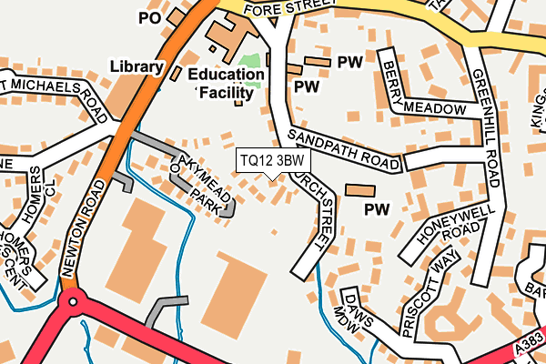 TQ12 3BW map - OS OpenMap – Local (Ordnance Survey) TQ12 3BW map - OS OpenMap – Local (Ordnance Survey)