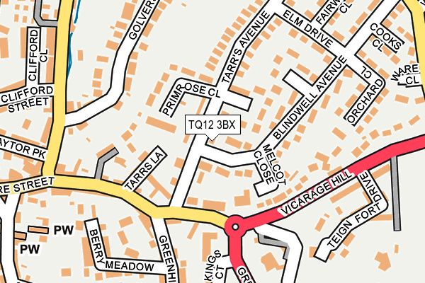 TQ12 3BX map - OS OpenMap – Local (Ordnance Survey) TQ12 3BX map - OS OpenMap – Local (Ordnance Survey)