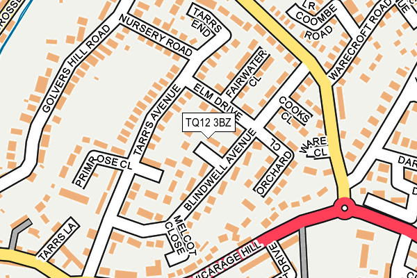 TQ12 3BZ map - OS OpenMap – Local (Ordnance Survey) TQ12 3BZ map - OS OpenMap – Local (Ordnance Survey)