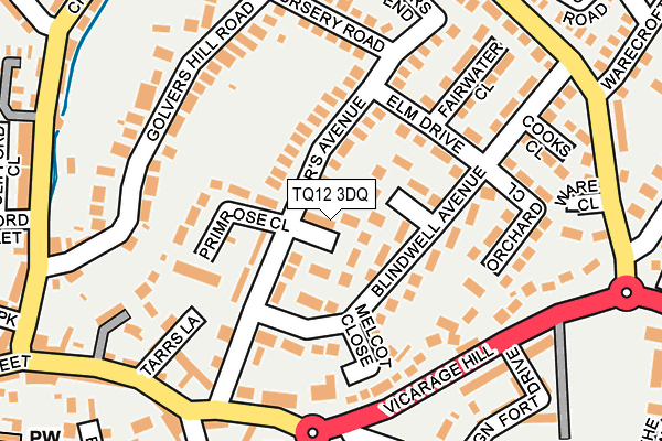 TQ12 3DQ map - OS OpenMap – Local (Ordnance Survey) TQ12 3DQ map - OS OpenMap – Local (Ordnance Survey)