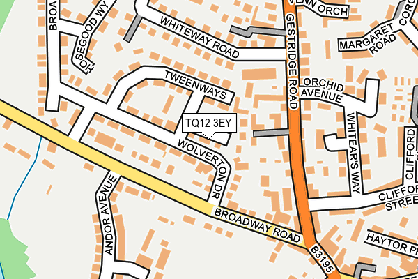 TQ12 3EY map - OS OpenMap – Local (Ordnance Survey) TQ12 3EY map - OS OpenMap – Local (Ordnance Survey)