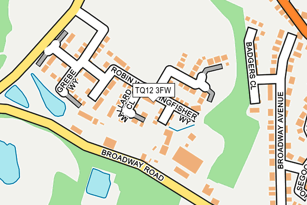 TQ12 3FW map - OS OpenMap – Local (Ordnance Survey) TQ12 3FW map - OS OpenMap – Local (Ordnance Survey)