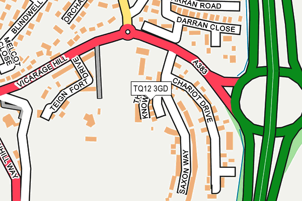 TQ12 3GD map - OS OpenMap – Local (Ordnance Survey) TQ12 3GD map - OS OpenMap – Local (Ordnance Survey)