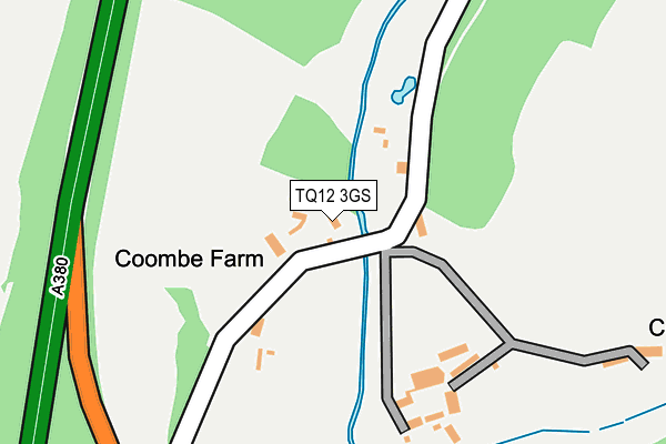 TQ12 3GS map - OS OpenMap – Local (Ordnance Survey)