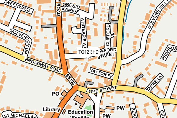 TQ12 3HD map - OS OpenMap – Local (Ordnance Survey) TQ12 3HD map - OS OpenMap – Local (Ordnance Survey)
