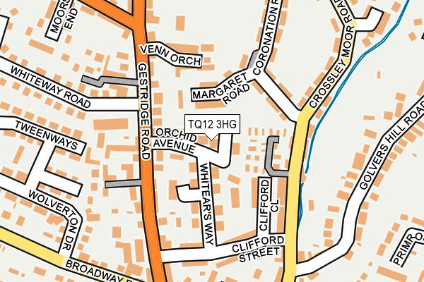 TQ12 3HG map - OS OpenMap – Local (Ordnance Survey) TQ12 3HG map - OS OpenMap – Local (Ordnance Survey)