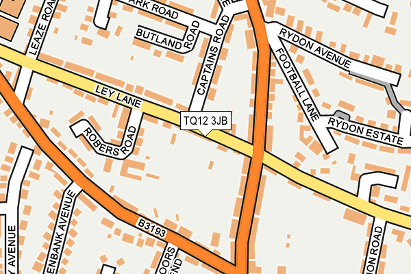 TQ12 3JB map - OS OpenMap – Local (Ordnance Survey) TQ12 3JB map - OS OpenMap – Local (Ordnance Survey)