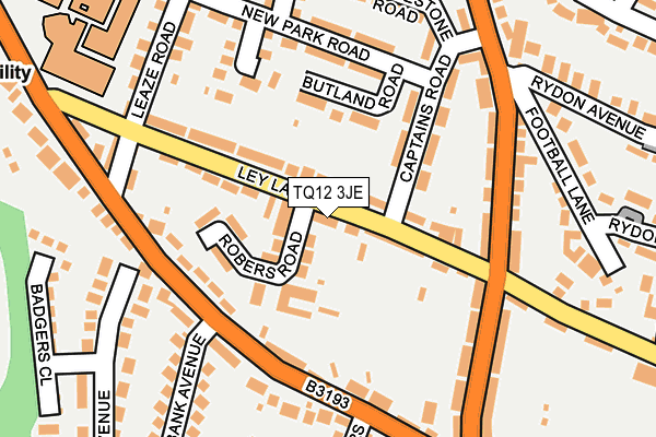 TQ12 3JE map - OS OpenMap – Local (Ordnance Survey) TQ12 3JE map - OS OpenMap – Local (Ordnance Survey)