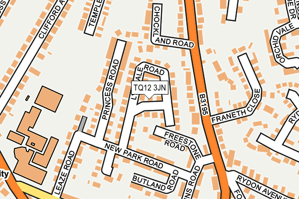 TQ12 3JN map - OS OpenMap – Local (Ordnance Survey) TQ12 3JN map - OS OpenMap – Local (Ordnance Survey)