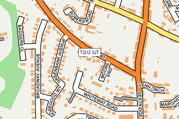 TQ12 3JT map - OS OpenMap – Local (Ordnance Survey) TQ12 3JT map - OS OpenMap – Local (Ordnance Survey)