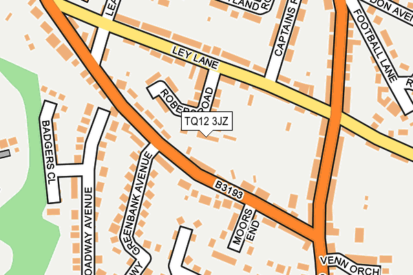 TQ12 3JZ map - OS OpenMap – Local (Ordnance Survey) TQ12 3JZ map - OS OpenMap – Local (Ordnance Survey)