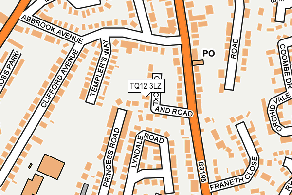 TQ12 3LZ map - OS OpenMap – Local (Ordnance Survey) TQ12 3LZ map - OS OpenMap – Local (Ordnance Survey)
