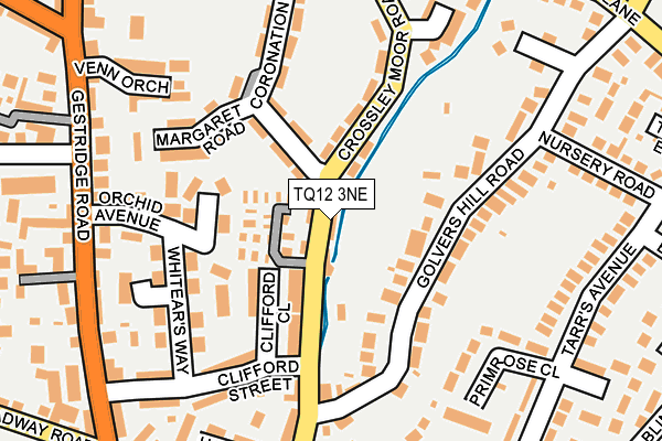 TQ12 3NE map - OS OpenMap – Local (Ordnance Survey) TQ12 3NE map - OS OpenMap – Local (Ordnance Survey)