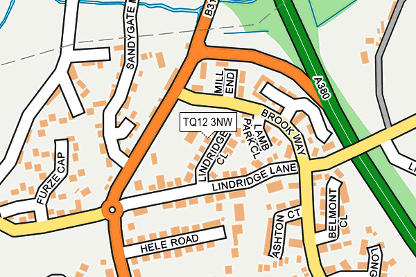 TQ12 3NW map - OS OpenMap – Local (Ordnance Survey) TQ12 3NW map - OS OpenMap – Local (Ordnance Survey)
