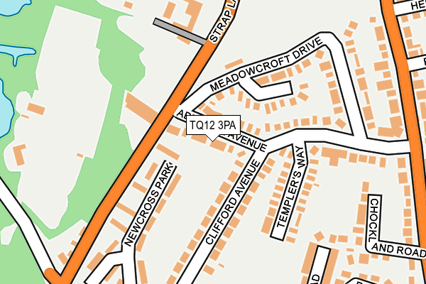 TQ12 3PA map - OS OpenMap – Local (Ordnance Survey) TQ12 3PA map - OS OpenMap – Local (Ordnance Survey)