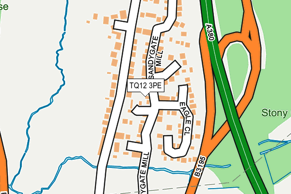 TQ12 3PE map - OS OpenMap – Local (Ordnance Survey) TQ12 3PE map - OS OpenMap – Local (Ordnance Survey)