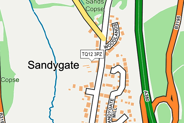 TQ12 3PZ map - OS OpenMap – Local (Ordnance Survey)