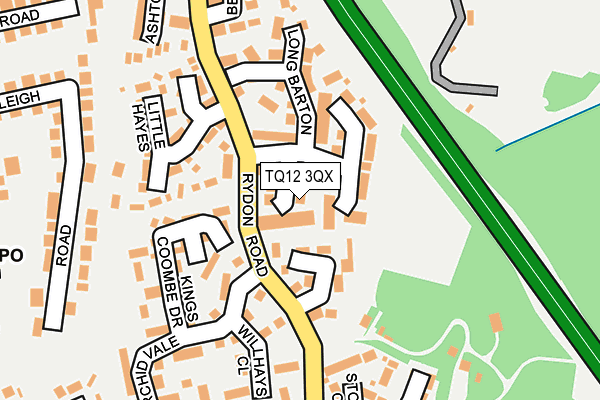 TQ12 3QX map - OS OpenMap – Local (Ordnance Survey) TQ12 3QX map - OS OpenMap – Local (Ordnance Survey)