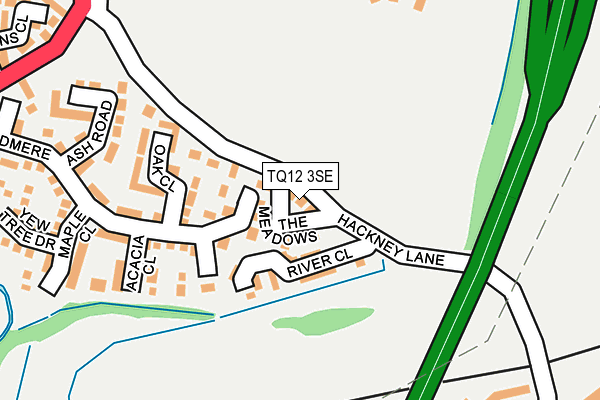 TQ12 3SE map - OS OpenMap – Local (Ordnance Survey) TQ12 3SE map - OS OpenMap – Local (Ordnance Survey)