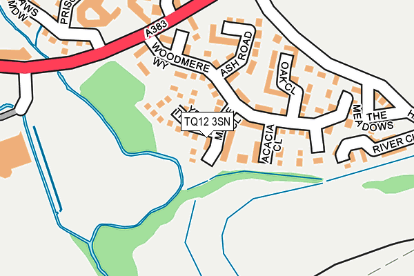 TQ12 3SN map - OS OpenMap – Local (Ordnance Survey) TQ12 3SN map - OS OpenMap – Local (Ordnance Survey)