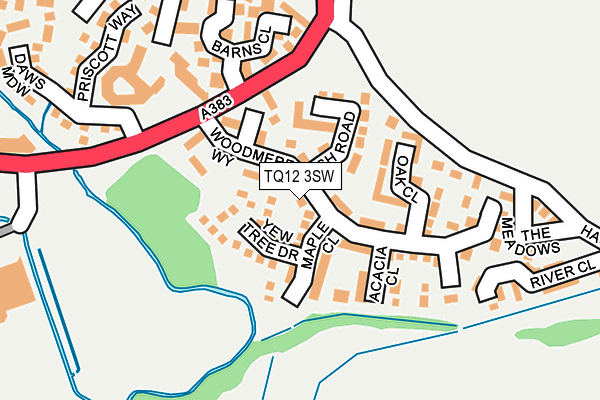 TQ12 3SW map - OS OpenMap – Local (Ordnance Survey) TQ12 3SW map - OS OpenMap – Local (Ordnance Survey)