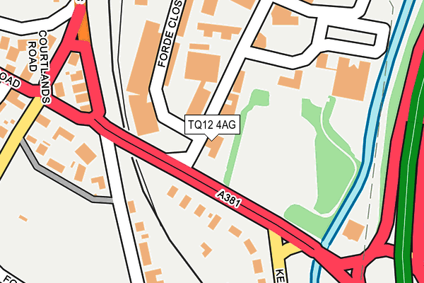 TQ12 4AG map - OS OpenMap – Local (Ordnance Survey) TQ12 4AG map - OS OpenMap – Local (Ordnance Survey)
