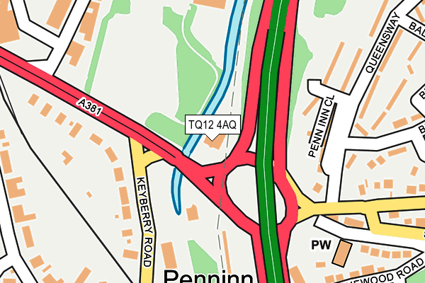 TQ12 4AQ map - OS OpenMap – Local (Ordnance Survey)