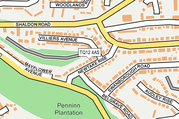 TQ12 4AS map - OS OpenMap – Local (Ordnance Survey) TQ12 4AS map - OS OpenMap – Local (Ordnance Survey)