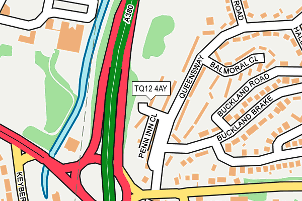 TQ12 4AY map - OS OpenMap – Local (Ordnance Survey) TQ12 4AY map - OS OpenMap – Local (Ordnance Survey)