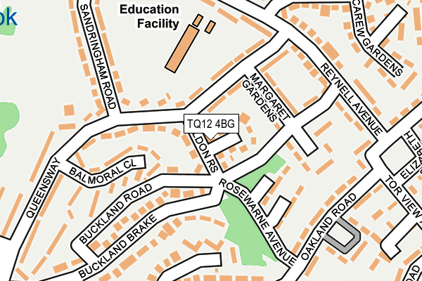 TQ12 4BG map - OS OpenMap – Local (Ordnance Survey)
