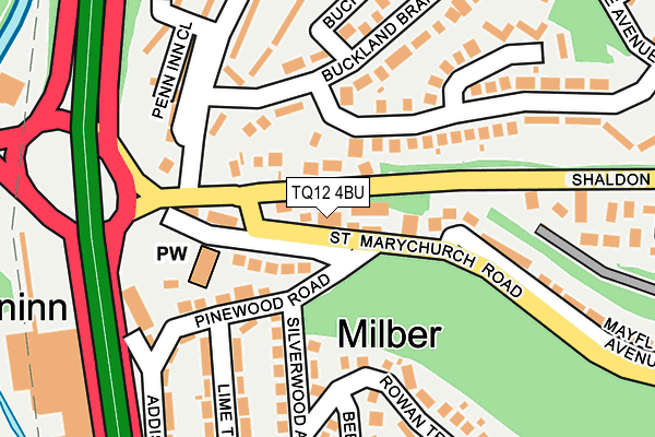 TQ12 4BU map - OS OpenMap – Local (Ordnance Survey) TQ12 4BU map - OS OpenMap – Local (Ordnance Survey)
