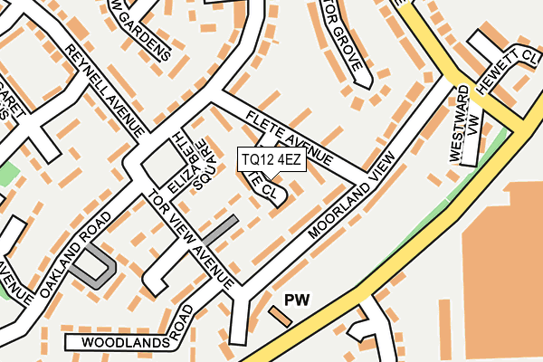 TQ12 4EZ map - OS OpenMap – Local (Ordnance Survey) TQ12 4EZ map - OS OpenMap – Local (Ordnance Survey)
