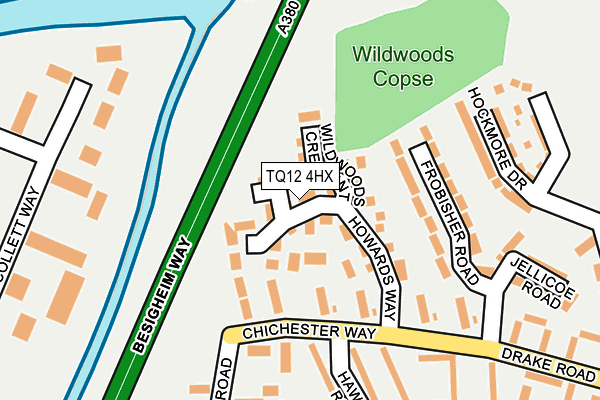 TQ12 4HX map - OS OpenMap – Local (Ordnance Survey)