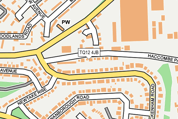 TQ12 4JB map - OS OpenMap – Local (Ordnance Survey) TQ12 4JB map - OS OpenMap – Local (Ordnance Survey)