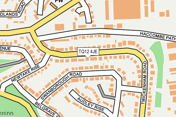 TQ12 4JE map - OS OpenMap – Local (Ordnance Survey) TQ12 4JE map - OS OpenMap – Local (Ordnance Survey)