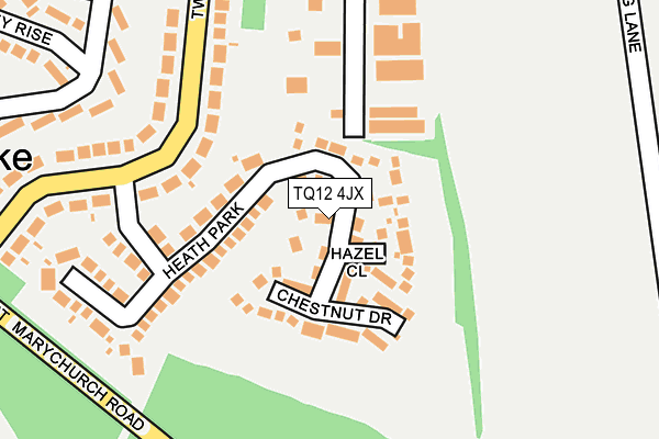 TQ12 4JX map - OS OpenMap – Local (Ordnance Survey) TQ12 4JX map - OS OpenMap – Local (Ordnance Survey)