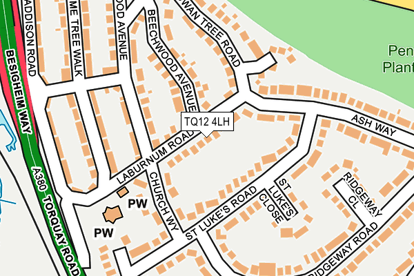 TQ12 4LH map - OS OpenMap – Local (Ordnance Survey) TQ12 4LH map - OS OpenMap – Local (Ordnance Survey)