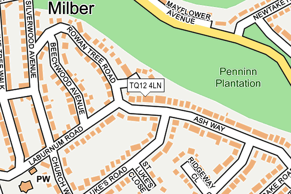 TQ12 4LN map - OS OpenMap – Local (Ordnance Survey) TQ12 4LN map - OS OpenMap – Local (Ordnance Survey)