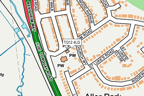 TQ12 4LQ map - OS OpenMap – Local (Ordnance Survey)