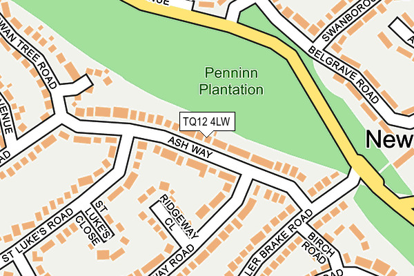 TQ12 4LW map - OS OpenMap – Local (Ordnance Survey) TQ12 4LW map - OS OpenMap – Local (Ordnance Survey)