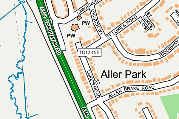 TQ12 4NE map - OS OpenMap – Local (Ordnance Survey) TQ12 4NE map - OS OpenMap – Local (Ordnance Survey)