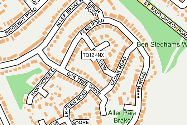 TQ12 4NX map - OS OpenMap – Local (Ordnance Survey) TQ12 4NX map - OS OpenMap – Local (Ordnance Survey)