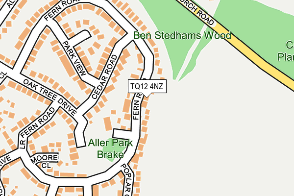TQ12 4NZ map - OS OpenMap – Local (Ordnance Survey)