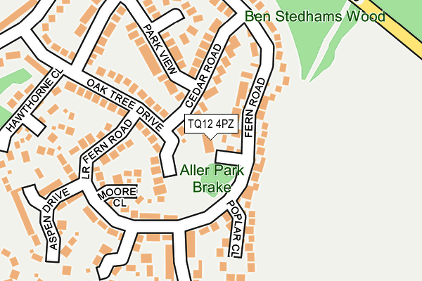 TQ12 4PZ map - OS OpenMap – Local (Ordnance Survey) TQ12 4PZ map - OS OpenMap – Local (Ordnance Survey)