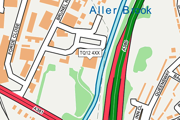 TQ12 4XX map - OS OpenMap – Local (Ordnance Survey)