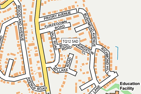 TQ12 5AD map - OS OpenMap – Local (Ordnance Survey) TQ12 5AD map - OS OpenMap – Local (Ordnance Survey)