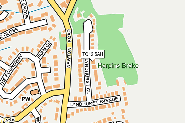 TQ12 5AH map - OS OpenMap – Local (Ordnance Survey)